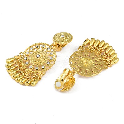 Bohemia Zinc Alloy Rhinestone Clip-on Earrings LS-EJEW-C089-02D-G-1