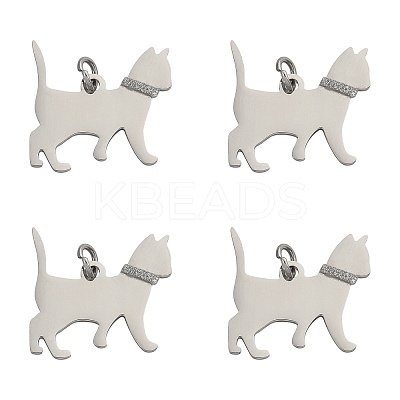 4Pcs 304 Stainless Steel Pendants STAS-FS0002-01B-1