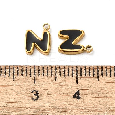 304 Stainless Steel Enamel Charms STAS-L022-292G-N-1