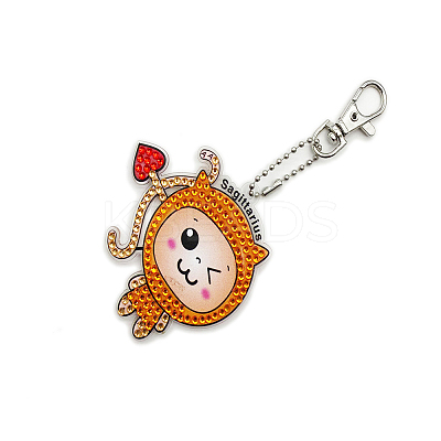 DIY Constellations Pattern Cartoon Keychain Diamond Painting Kits ZODI-PW0001-107I-1