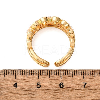 Brass Micro Pave Cubic Zirconia Cuff Rings RJEW-A082-01G-1