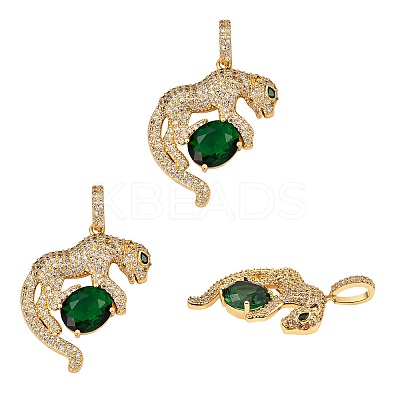 3Pcs Rack Plating Brass Micro Pave Cubic Zirconia Pendants ZIRC-SZ0003-88-1