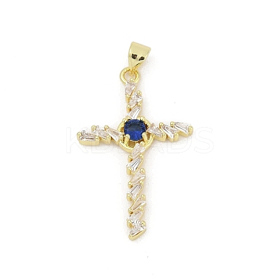 Brass Micro Pave Cubic Zirconia Pendants KK-D317-112G-1