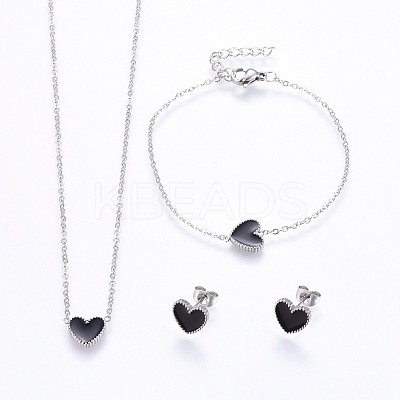 304 Stainless Steel Jewelry Sets SJEW-H129-22-1