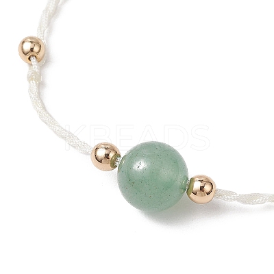 Natural Green Aventurine Bead Braided Bead Bracelets BJEW-JB11977-1