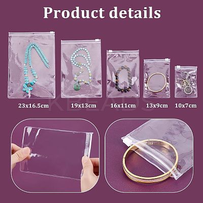 50Pcs 5 Styles PVC Resealable Bags ABAG-WR0001-10-1