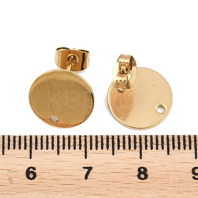 Ion Plating(IP) 304 Stainless Steel Stud Earring Findings STAS-P198-25-12mm-G-1