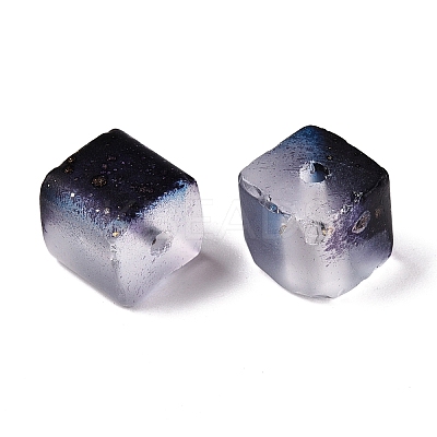 Frosted Glass Beads with Golden Glitter Powder DGLA-NH001-8mm-01B-1
