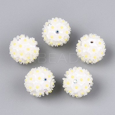 Handmade Polymer Clay Rhinestone with Resin Daisy Flower CLAY-T022-02E-1