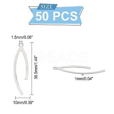 50Pcs 201 Stainless Steel Pendants STAS-DC0008-85-1