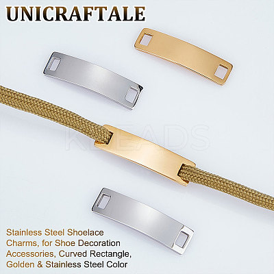 4Pcs 2 Colors 304 Stainless Steel Shoelace Charms STAS-UN0050-21-1