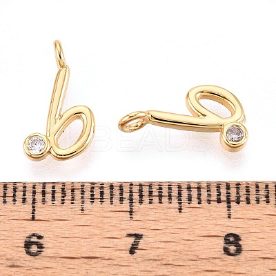 Brass Micro Pave Cubic Zirconia Charms KK-N263-97G-B-1