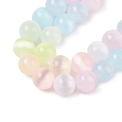 Macaron Color Natural Selenite Beads Strands G-C142-01B-10-1