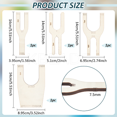 1 Set Wooden Knitting Fork for Hand Loom and Crafts DIY-BC0013-67-1