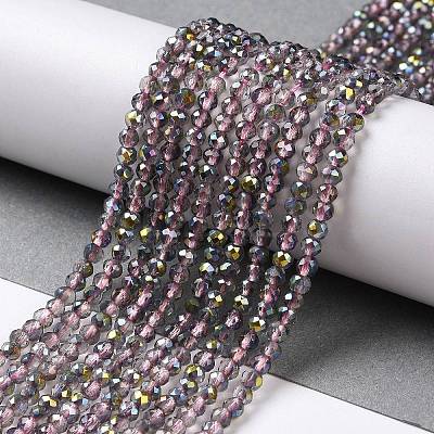 Transparent Electroplate Glass Beads Strands LS-GLAA-H021-01B-HP02-1