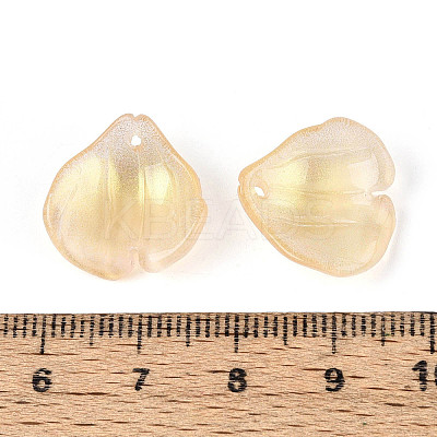 Transparent Glass Petal Pendants GLAA-T030-05D-1
