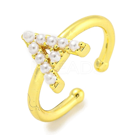 Rack Plating Brass Open Cuff Rings for Women RJEW-F162-01G-A-1