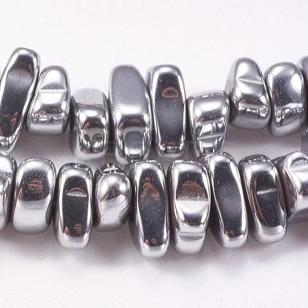 Electroplated Non-magnetic Synthetic Hematite Beads Strands G-P367-G08-1