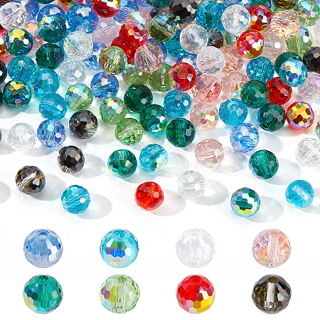 160Pcs 8 Styles Transparent Electroplate Glass Beads EGLA-GA0001-35-1