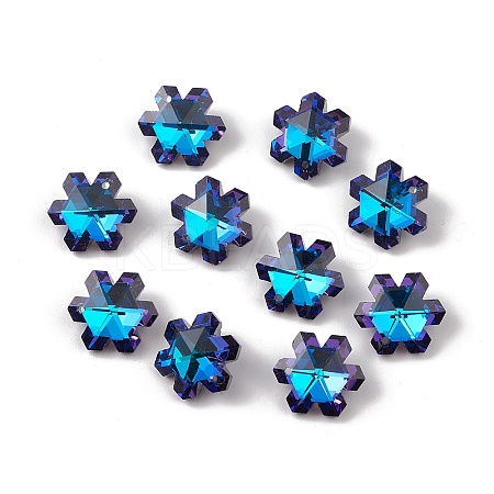 Electroplate Transparent Glass Pendants GLAA-A008-05A-1