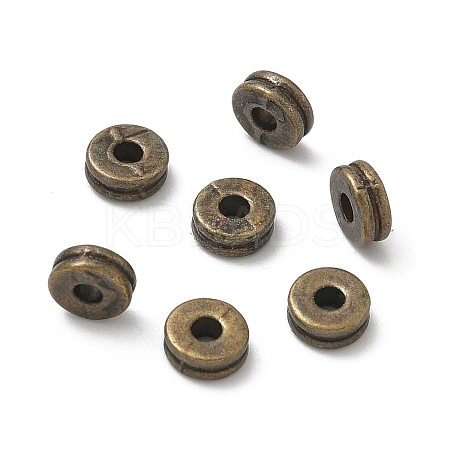 Tibetan Style Flat Round Alloy Spacers Beads X-TIBEP-S293-070AB-LF-1