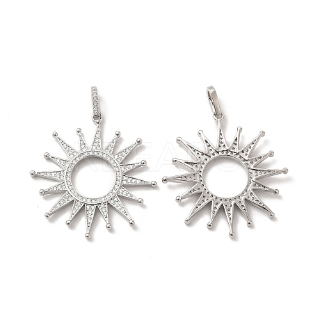 Rack Plating Eco-Friendly Brass Micro Pave Cubic Zirconia Pendants LS-KK-A177-06P-1