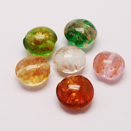 Handmade Gold Sand Lampwork Beads LAMP-S035-12mm-M-1