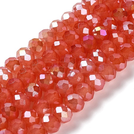 Baking Electroplate Glass Beads Strands DGLA-A039-J8mm-B01-1