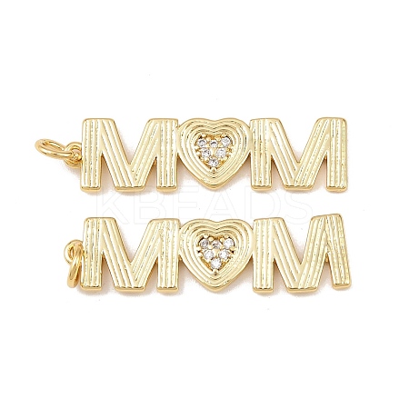 Brass Micro Pave Cubic Zirconia Pendants KK-P339-10G-1
