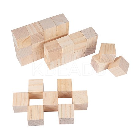 Solid Cube Wooden Block DIY-BC0010-04-1