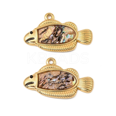 Natural Paua Shell Fish Pendants STAS-T068-85G-1