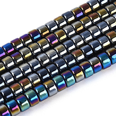 AB Color Plated Opaque Glass Beads Strands GLAA-T026-2x4mm-P01-1