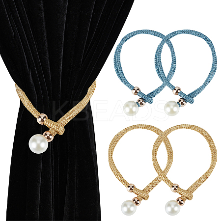 4Pcs 2 Colors Polyester Curtain Tiebacks AJEW-DR0002-20B-1