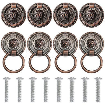 8Pcs Flower Zinc Alloy Cabinet Handles AJEW-FH0006-30A-1