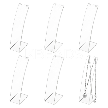 Transparent Acrylic Necklace Display Stands NDIS-WH0006-10-1