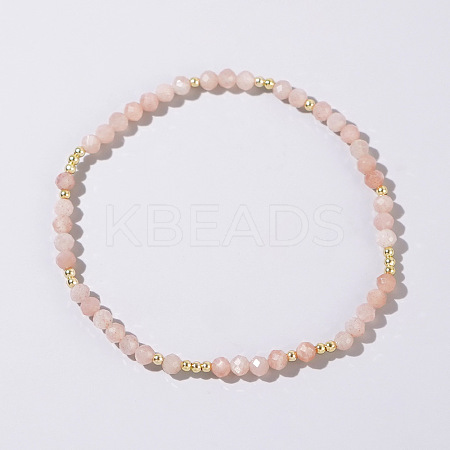 Natural Pink Opal Round Beads Stretch Bead Bracelets for Women CQ7665-7-1