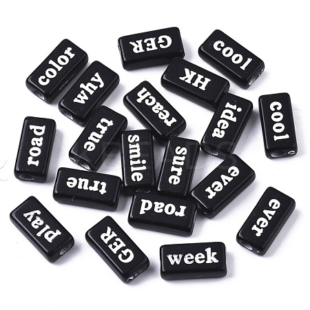 Opaque Acrylic Spray Painted Beads X-MACR-N008-23B-1