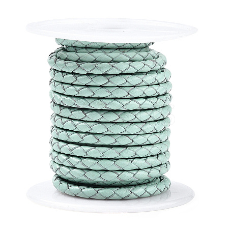 Braided Cowhide Leather Cord NWIR-N005-01F-3mm-1