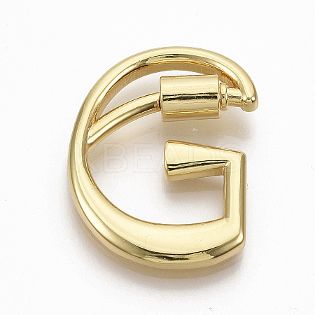 Brass Screw Carabiner Lock Charms LS-KK-T046-001G-G-NF-1