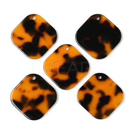 Orange Cellulose Acetate(Resin) Pendants  MACR-G068-01A-1