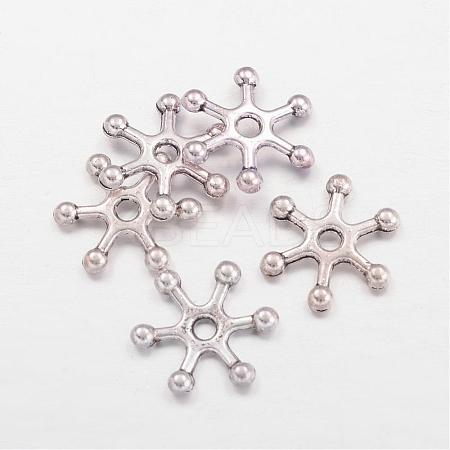 Tibetan Style Alloy Snowflake Beads X-TIBEB-S006-AS-FF-1