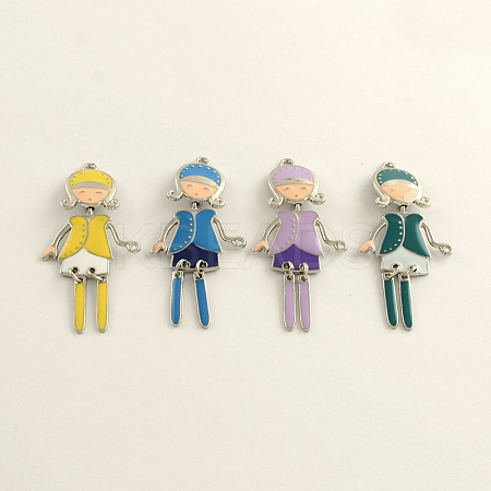 Cute Girl Zinc Alloy Enamel Big Pendants ENAM-R038-01-NF-1