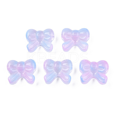 Transparent Spray Painted Glass Beads GLAA-N035-025-G03-1