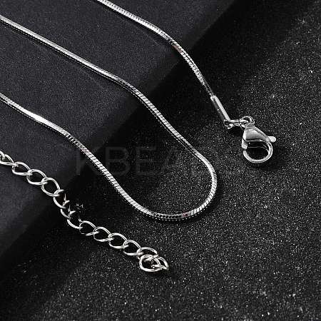 1.2MM 304 Stainless Steel Snake Chain Necklaces for Women Men STAS-V011-04B-P-1