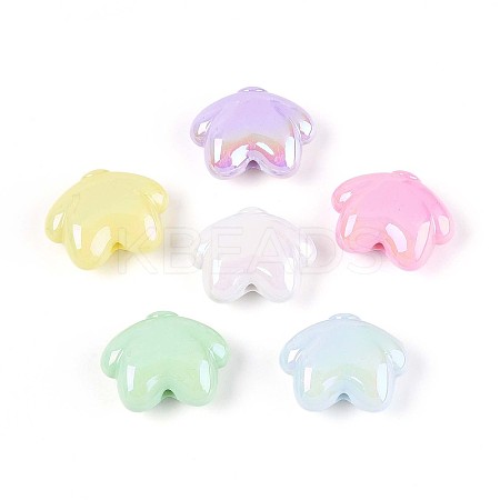 UV Plating Opaque Acrylic Beads OACR-T028-49-1