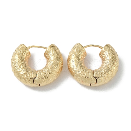 Texture Rings Brass Hoop Earrings for Women EJEW-H006-06A-G-1