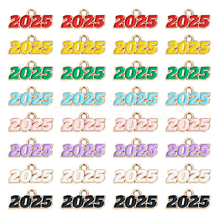 64Pcs 8 Colors Alloy Enamel Pendants ENAM-PJ0001-14-1