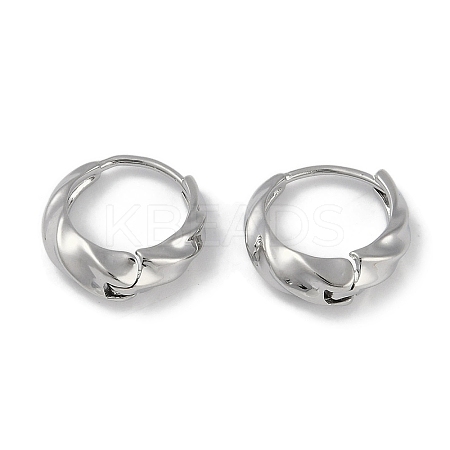 Wavy Brass Hoop Earrings for Women EJEW-L292-017P-1