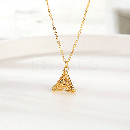 Elegant 304 Stainless Steel Triangle Pendant Necklace for Women's Daily Wear YJ9292-1-1