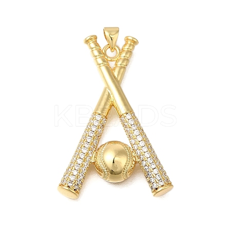 Rack Plating Brass Micro Pave Cubic Zirconia Pendants ZIRC-F142-32C-G-1